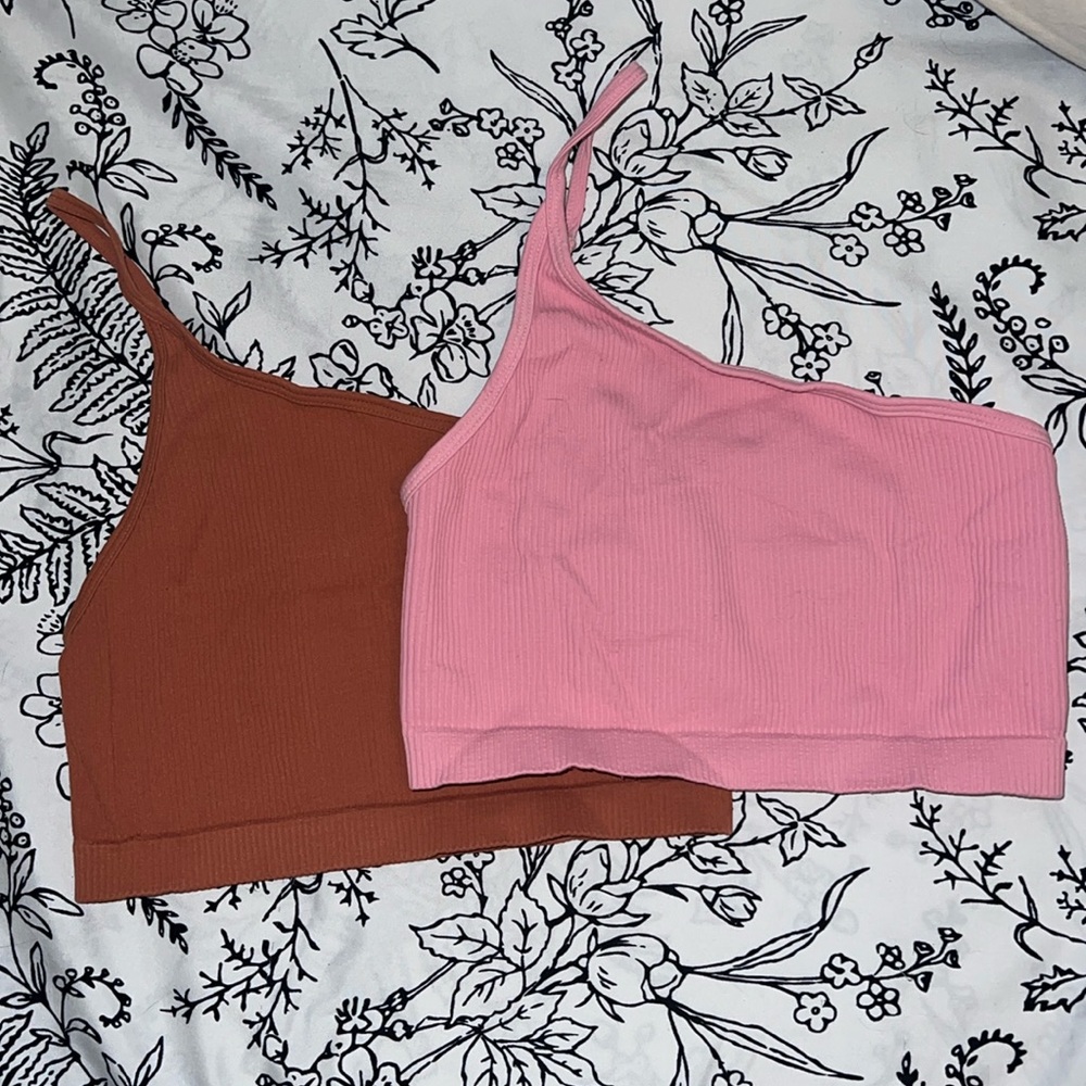 full tilt s/m one shoulder crop tops/sports bras